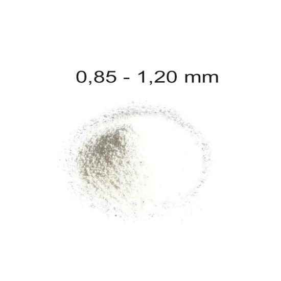 Szóróanyag elektrokorund fehér EK 20 = 0,85 - 1,20 mm -25 kg ( EKF-20 )