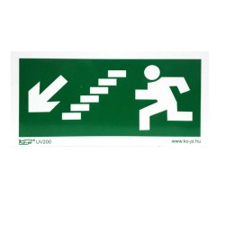 Tábla utánvilágítós öntapadós menekülési irány balra le 200x100 UV200( MJ015) Tábla utánvilágítós öntapadós menekülési irány balra le 200x100 UV200( MJ015)
