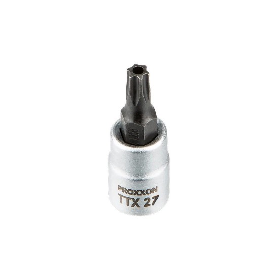 Rátűzőkulcs - crowa+bit 1/4" torx, furatos T27 Proxxon (23.761)