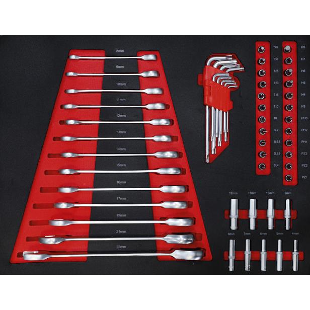 Szerszámos kocsi gyári-felszerelt 158 db-os 6 fiókos szekrény - BGS-6055 (BGS-6055)