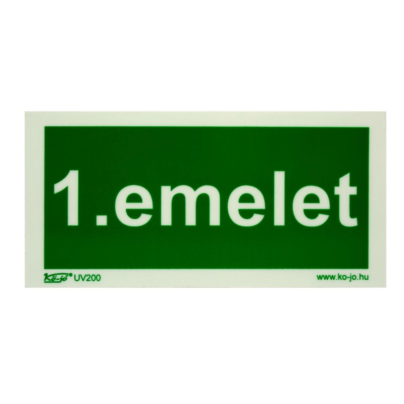 Tábla utánvilágítós öntapadós 1. emelet felirat 200x100 UV200 (MJ031)