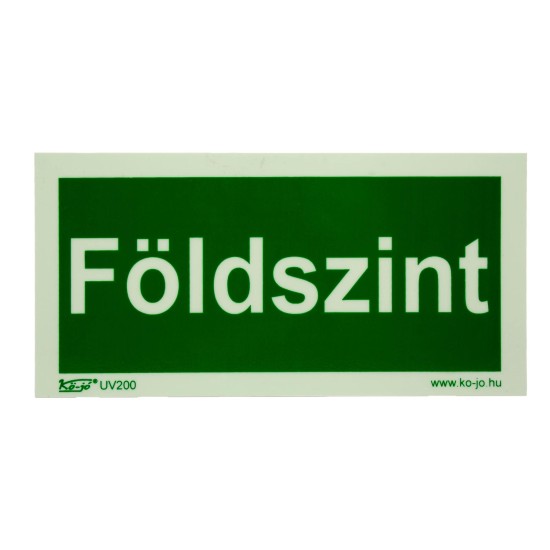 Tábla utánvilágítós öntapadós Földszint felirat 200x100 UV200 (MJ030)