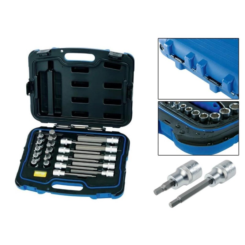 Rátűzőkulcs 20 db-os klt. imbusz 1/2" 4-19 mm Heytec (976445)