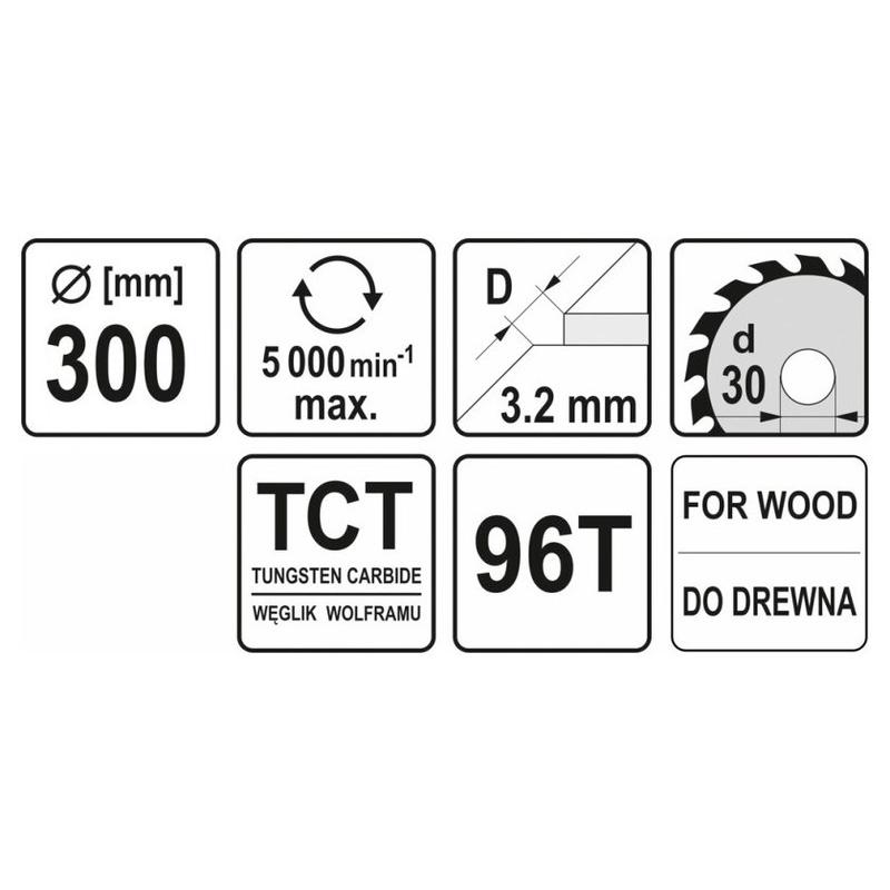 YATO Fűrésztárcsa fához 300 x 30 x 2,0 mm / 96T (YT-6078)