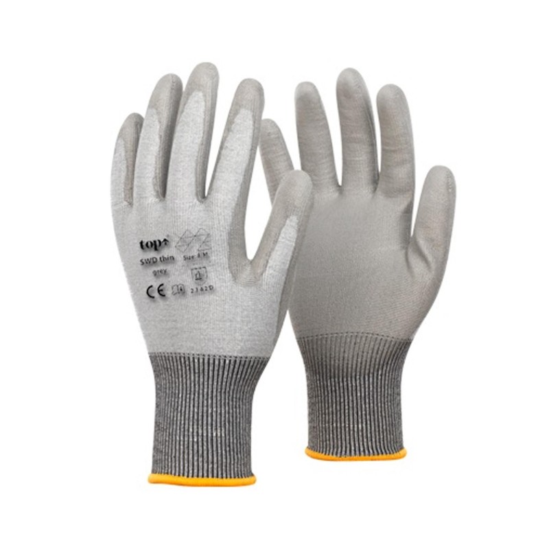 Kesztyű - vágásbiztos - PU mártott szuper vékony szürke 11/XXL (PT-SWD-THIN-11)