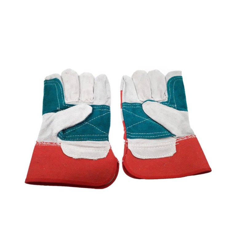 Kesztyű hasított marhabőr 10.5-ös XL Piros-Szürke-Kék EN4144 - (EM1202AB105)