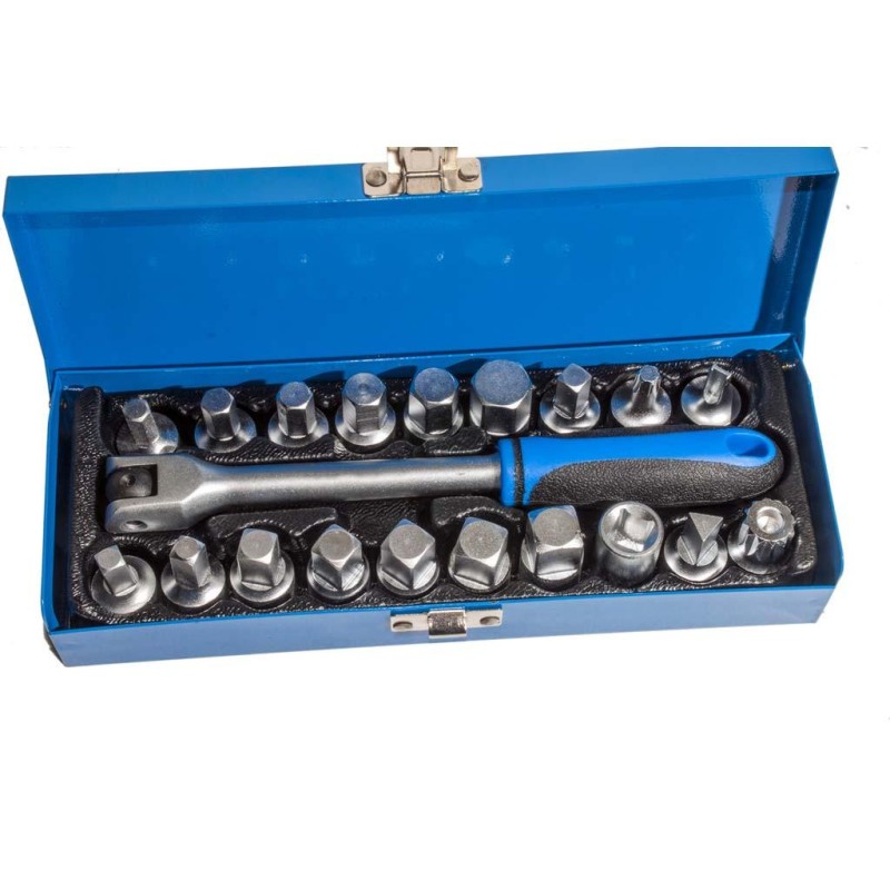 Olajleeresztő kulcs készlet 20 db-os - 3/8" (MK6162) Olajleeresztő kulcs készlet 20 db-os - 3/8" (MK6162)
