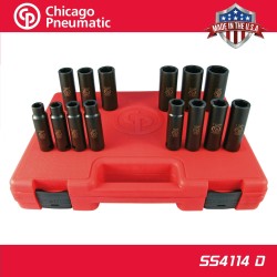 Légkulcsfej klt. 1/2" 14 db 10-27 mm metrikus hosszú 6 l. - Chicago (SS4114D)