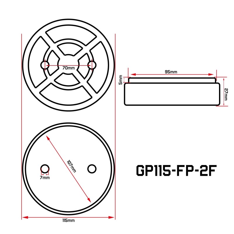 Gumipogácsa csápos emelőhöz 115/107 mm-es félperemes-íves+ 2 furat (GP115-FP-2F) Gumipogácsa csápos emelőhöz 115/107 mm-es félperemes-íves+ 2 furat (GP115-FP-2F)
