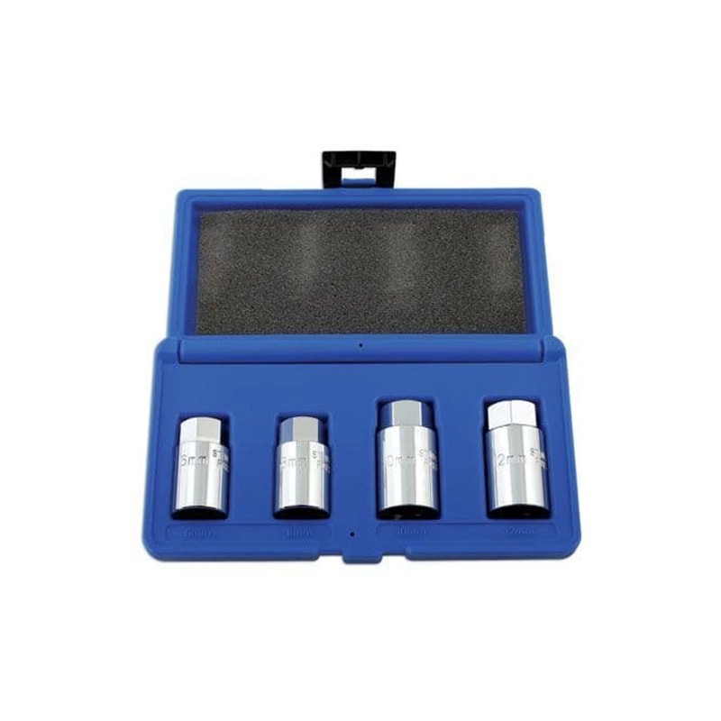 Tőcsavar ki- és behajtó klt. M6-M12 mm 4 db-os extra rövid - Laser (LAS-3734) Tőcsavar ki- és behajtó klt. M6-M12 mm 4 db-os extra rövid - Laser (LAS-3734)