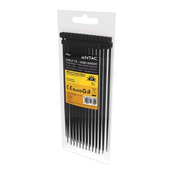 Kábelkötegelő 4,8x300 - Fekete - 50 db-os - Entac (ECT-4.8-300-B)