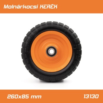 PT molnárkocsi kerék PT‑13130 – fémfelnis, tömörgumikerekes, 3.00‑4 (260×85 mm)