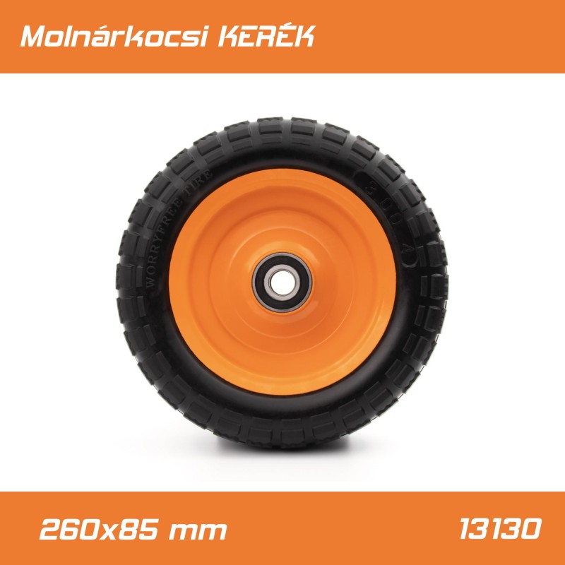 PT molnárkocsi kerék PT‑13130 – fémfelnis, tömörgumikerekes, 3.00‑4 (260×85 mm) PT molnárkocsi kerék PT‑13130 – fémfelnis, tömörgumikerekes, 3.00‑4 (260×85 mm)