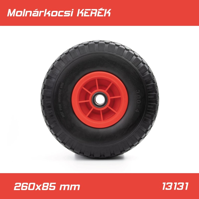 Molnárkocsi KERÉK műanyagfelnis - TÖMÖR gumis 3.00-4 260x85 mm (PT-13131) Molnárkocsi KERÉK műanyagfelnis - TÖMÖR gumis 3.00-4 260x85 mm (PT-13131)