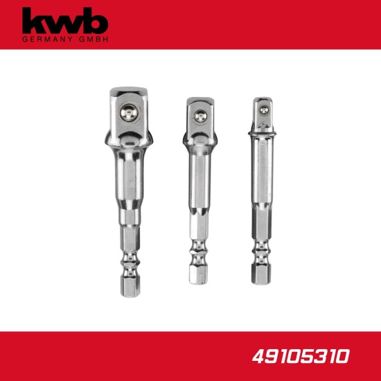 Adapter, fúrógépbe fogható 1/4"-3/8"-1/2" 3 db-os - KWB (49105310)