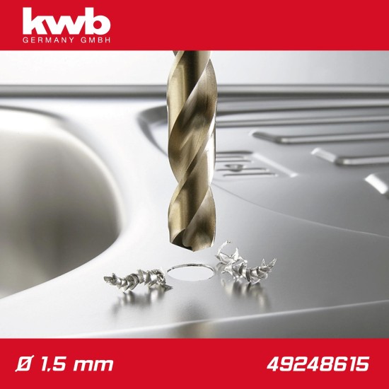 Csigafúró 1,5 mm HSS-G Co5 DIN 338 Twist, profi - KWB (49248615)