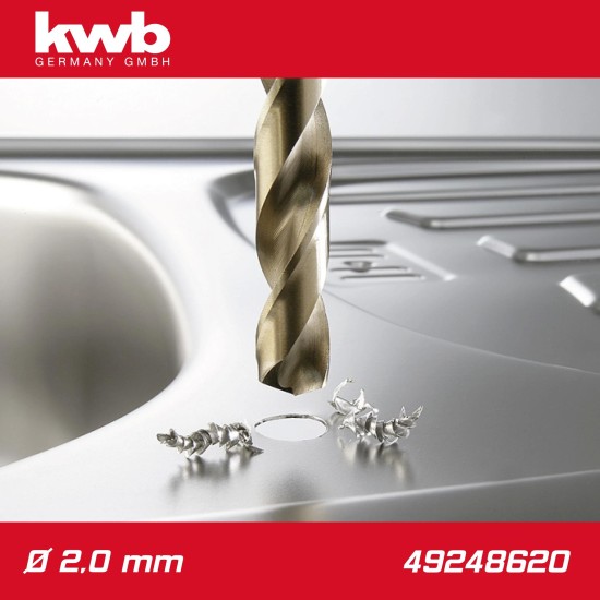 Csigafúró 2,0 mm HSS-G Co5 DIN 338 Twist, profi - KWB (49248620)