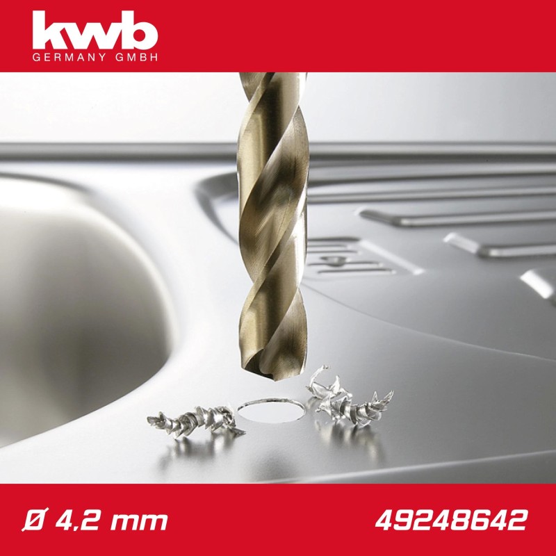 Csigafúró 4,2 mm HSS-G Co5 DIN 338 Twist, profi - KWB (49248642)