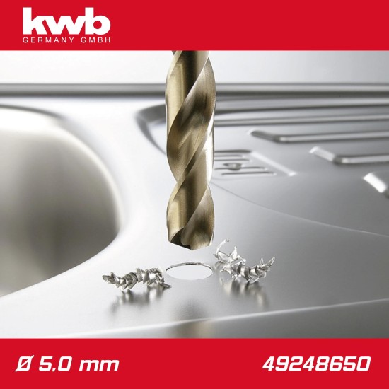 Csigafúró 5,0 mm HSS-G Co5 DIN 338 Twist, profi - KWB (49248650)