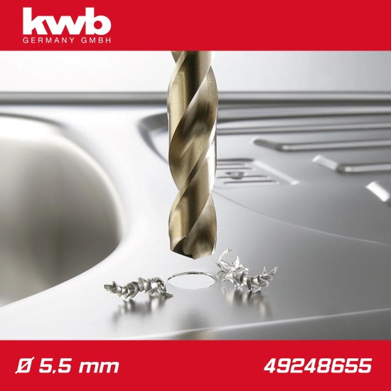 Csigafúró 5,5 mm HSS-G Co5 DIN 338 Twist, profi - KWB (49248655)