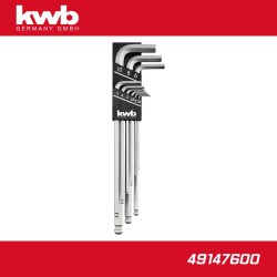 Imbuszkulcs klt. 9 db-os hosszú gömbvégű - KWB (49147600)