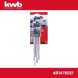 Imbuszkulcs klt. 9 db-os hosszú gömbvégű - KWB (49147600)