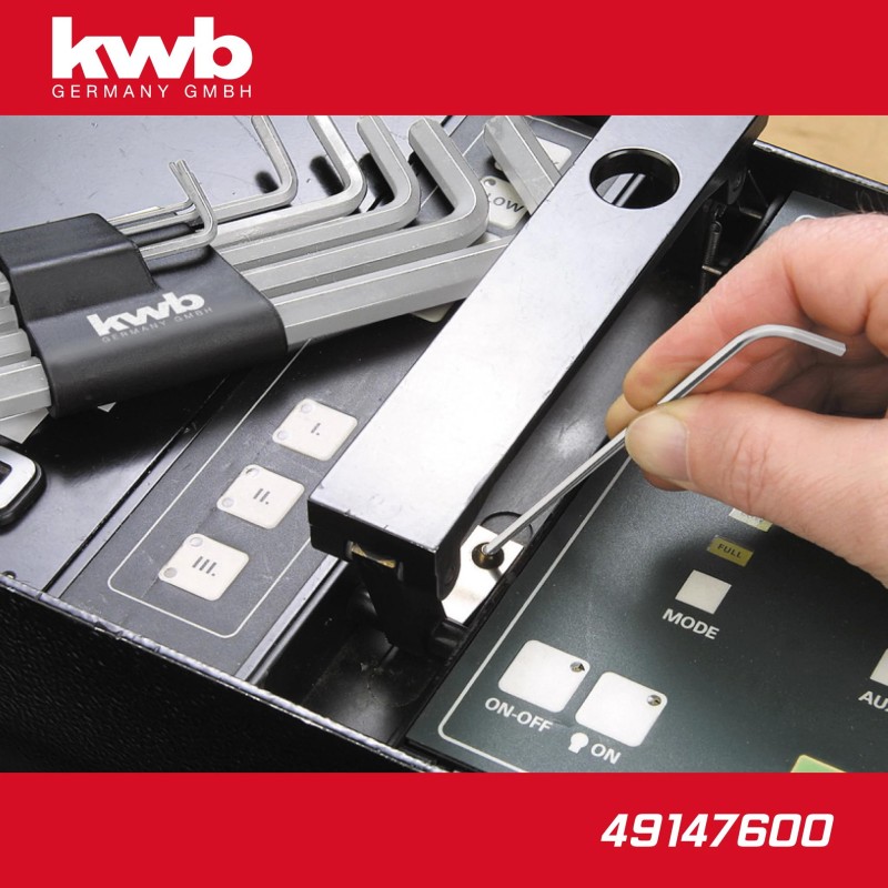 Imbuszkulcs klt. 9 db-os hosszú gömbvégű - KWB (49147600)