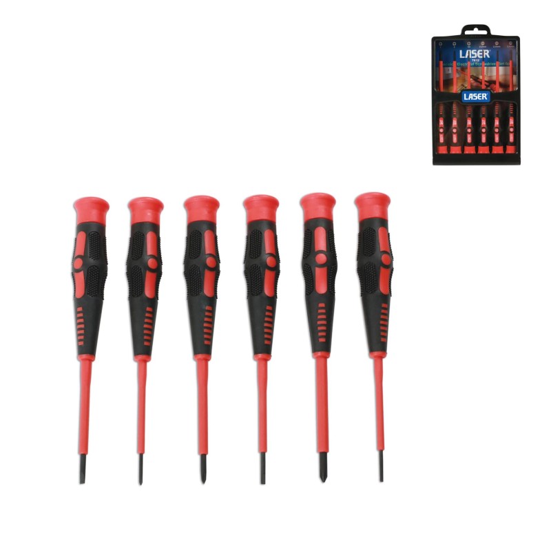 Csavarhúzó klt. Phillips, Lapos precíziós 1000V AC , 1500V DC 6 db-os (LAS-7612)