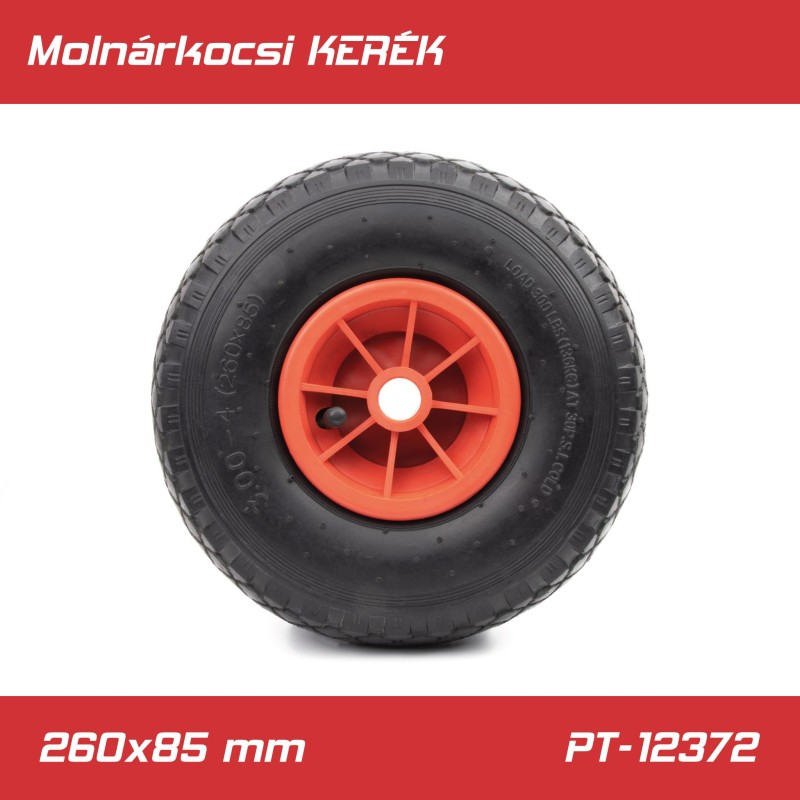 Molnárkocsi KERÉK műanyagfelnis - gumi tömlős 3.00-4 260x85 mm (PT-12372) Molnárkocsi KERÉK műanyagfelnis - gumi tömlős 3.00-4 260x85 mm (PT-12372)