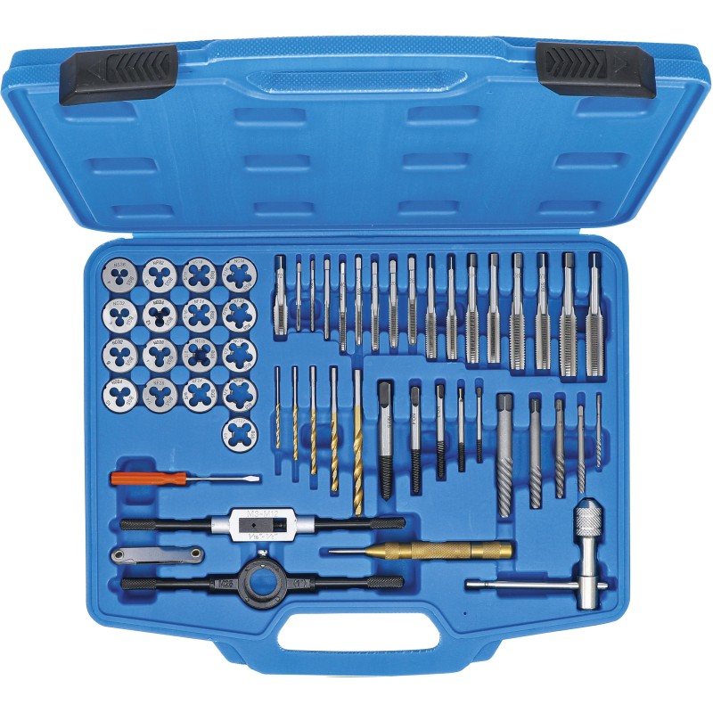 Menetfúró és menetmetsző klt. COLOS UNC+UNF (2,18-11,50 mm) 56 db-os (BGS-70105)