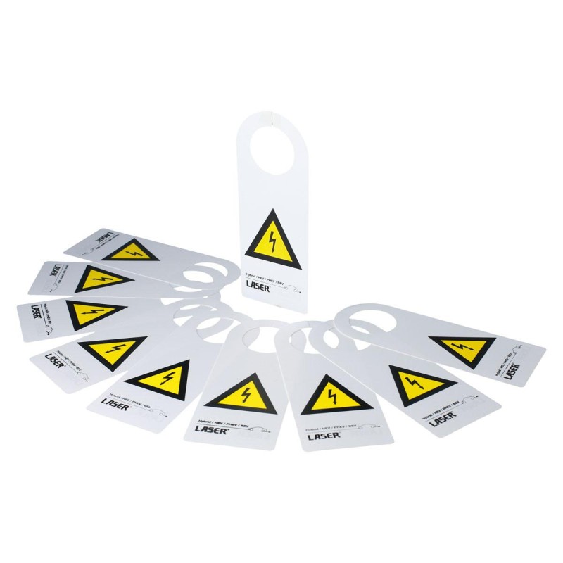 Tábla Vigyázat nagyfeszültség Hybrid/HEV/PHEV/BEV tükörre akasztható (LAS-8049)