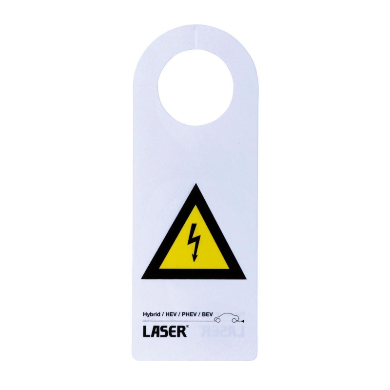 Tábla Vigyázat nagyfeszültség Hybrid/HEV/PHEV/BEV tükörre akasztható (LAS-8049)