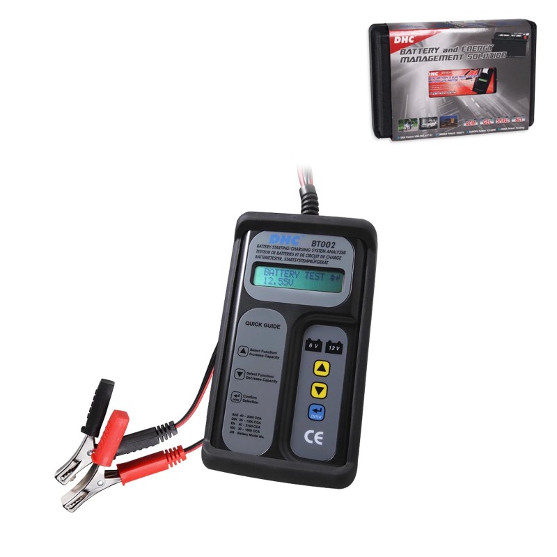 Akkumulátor teszter digitális 6/12V akkuk, 12/24V töltők tesztelésére(DHC-BT002)