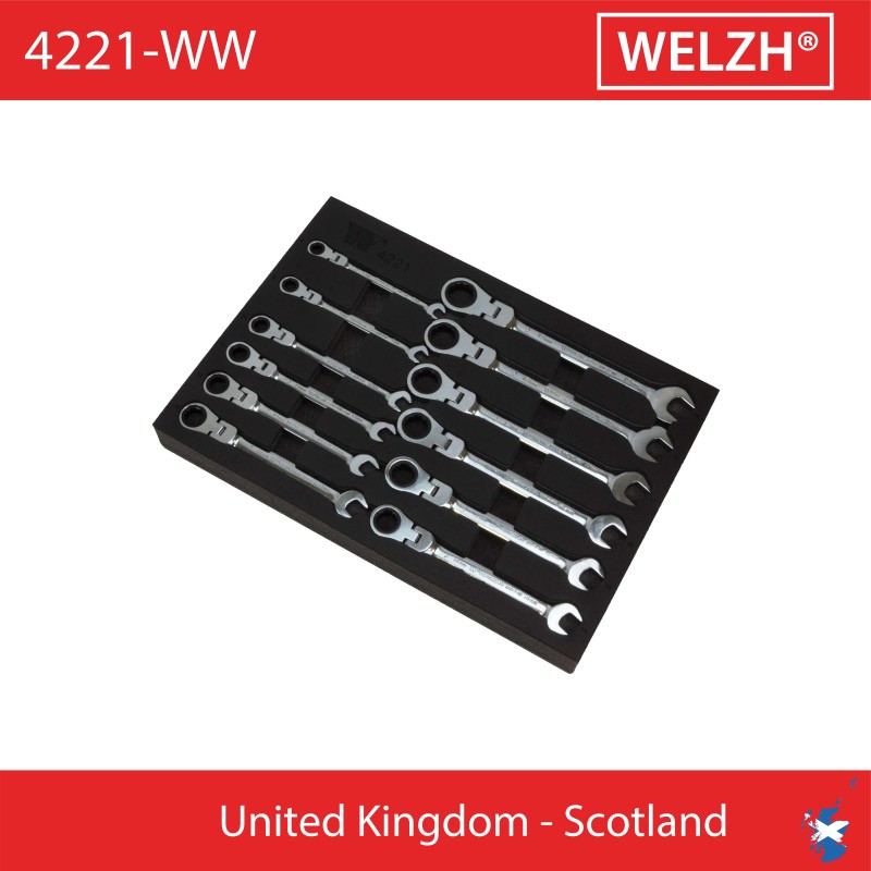 Csillag-villás racsnis-csuklós klt. 8-19 mm 12 részes 72 fogas - Welzh (4221-WW) Csillag-villás racsnis-csuklós klt. 8-19 mm 12 részes 72 fogas - Welzh (4221-WW)