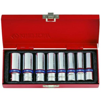 Dugókulcs - crowafej klt. 3/8" 6 lap 10-19 mm 8 db-os King T. (3508MR) Dugókulcs - crowafej klt. 3/8" 6 lap 10-19 mm 8 db-os King T. (3508MR)