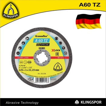 Vágókorong 125 x 1.0 x 22.23 mm INOX 80m/s - X-Lock A 60TZ - Klingspor (351258) Vágókorong 125 x 1.0 x 22.23 mm INOX 80m/s - X-Lock A 60TZ - Klingspor (351258)