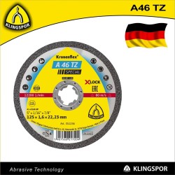 Vágókorong 125 x 1.6 x 22.23 mm INOX 80m/s - X-Lock A 60TZ - Klingspor (351256) Vágókorong 125 x 1.6 x 22.23 mm INOX 80m/s - X-Lock A 60TZ - Klingspor (351256)