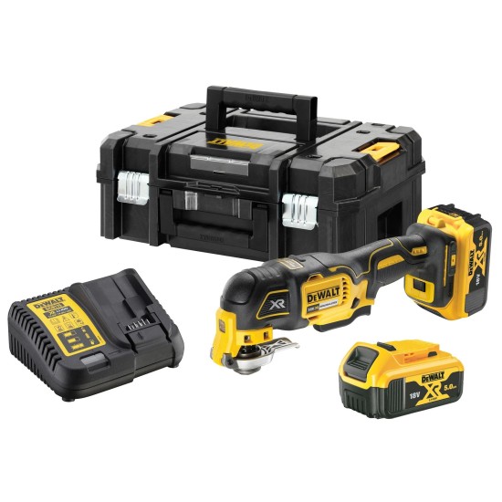 Multifunkciós oszcillálógép, akkus 18V 2x5 Ah Li-Ion - Dewalt (DCS356P2-QW)