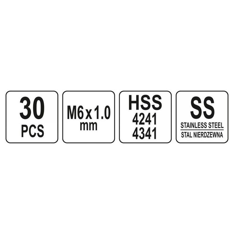 YATO Menetjavító készlet 30 részes M6 1mm (YT-17632)