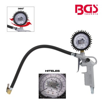 Gumiabroncs nyomásmérő - kerékfúvató HITELESÍTVE Fém (BGS-55400-HITELES) MV23 Gumiabroncs nyomásmérő - kerékfúvató HITELESÍTVE Fém (BGS-55400-HITELES) MV23