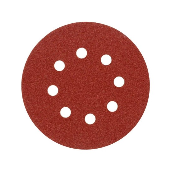VOREL Tépőzáras fíbertárcsa 125 mm / P120 8 lyukas (5 db/cs) (08582)