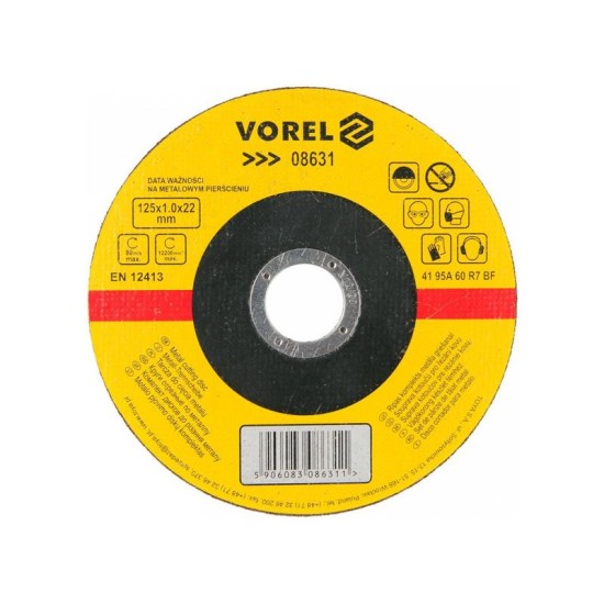 VOREL Vágókorong fémre 125 x 1,0 x 22,2 mm (08631)