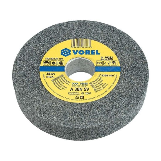 VOREL Köszörűkorong 150 x 32 x 25 mm durvaszemcsés (08868)