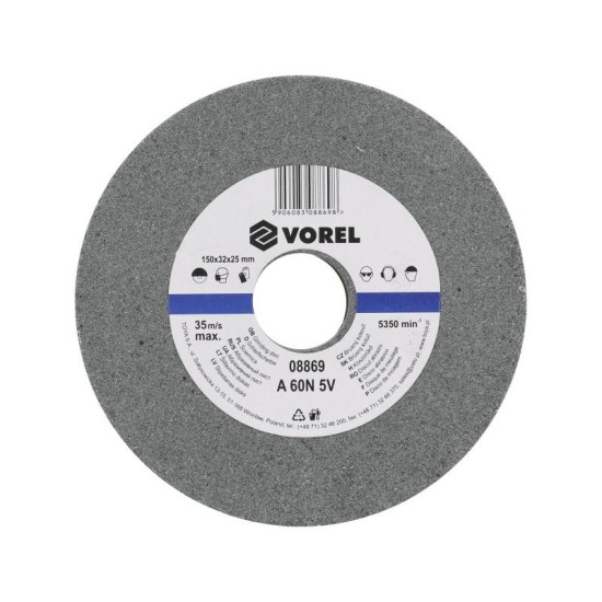 VOREL Köszörűkorong 150 x 32 x 25 mm finomszemcsés (08869)