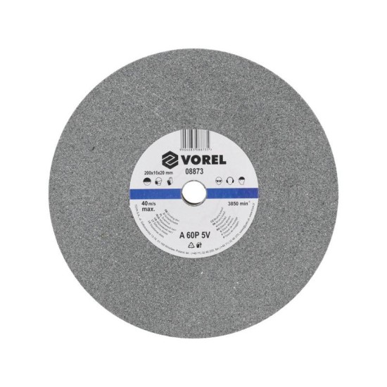 VOREL Köszörűkorong finomszemcsés 200 x 16 x 20 mm (08873)
