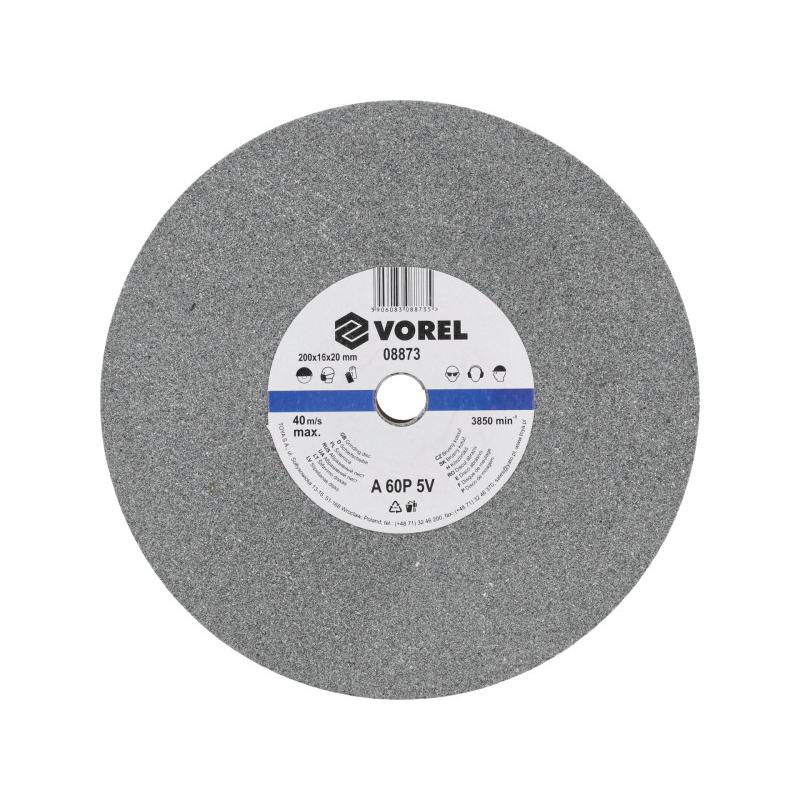 VOREL Köszörűkorong finomszemcsés 200 x 16 x 20 mm (08873)