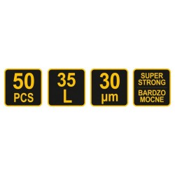 VOREL Szemeteszsák extra erős 35L 30µm (50 db/cs) (09473) VOREL Szemeteszsák extra erős 35L 30µm (50 db/cs) (09473)
