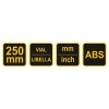 VOREL Szögmérő vízmértékkel 250 mm ABS (18473)