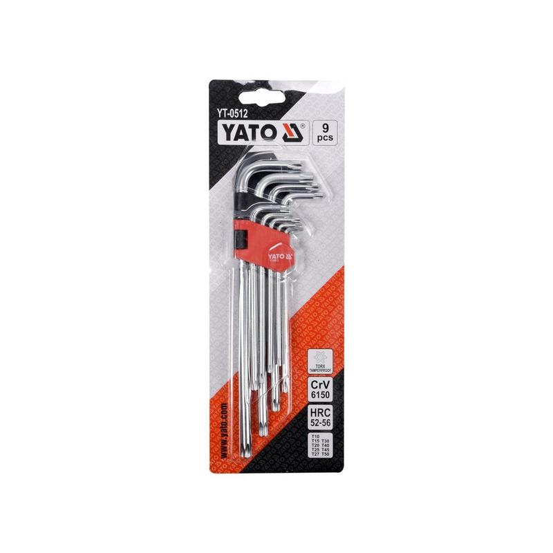 YATO Hosszú Torx kulcs készlet 9 részes T10-T50 CrV (YT-0512)