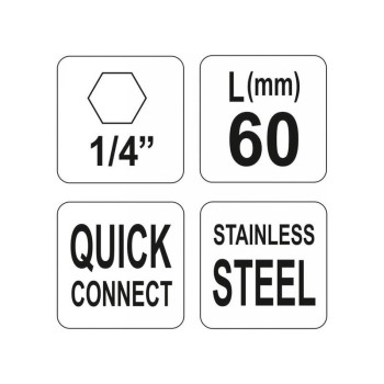 YATO Bithegy-tartó 60 mm 1/4' gyorszáras inox (YT-0468)